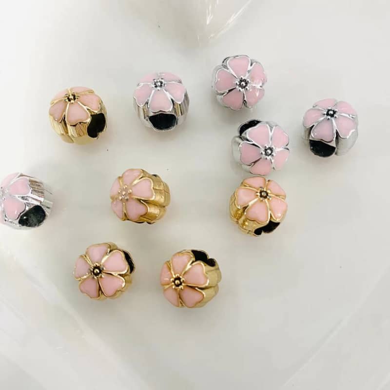Clearance Sale Sakura Rondelle Metal Sakura Blossom Beads