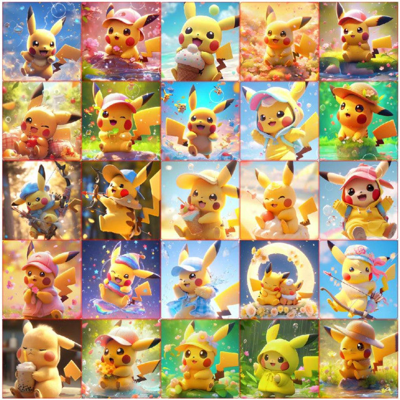 Pikachu persegi 4/8cm ~Sarung kulit akrilik