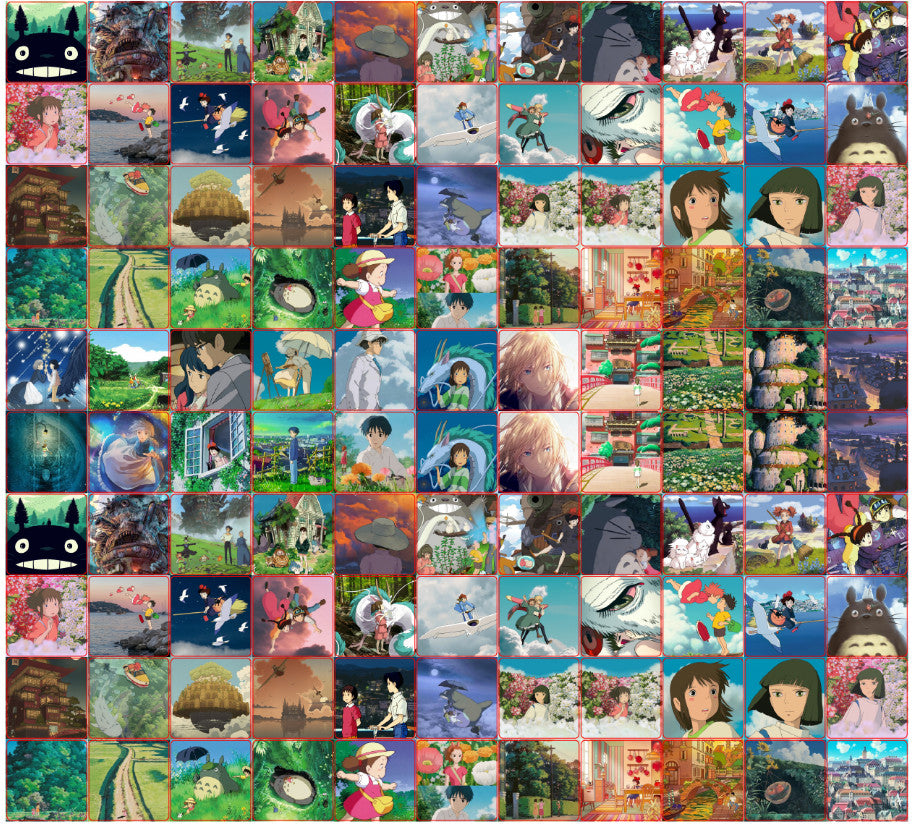 Square 2/4/8cm Hayao Miyazaki Movie Stills ~Acrylic