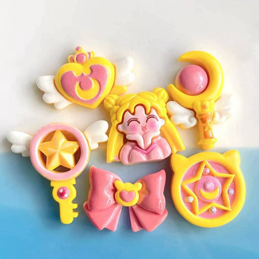 Bahagian Deco Sailor Moon Kecil DIY Pejuang Gadis Cantik 12 Keping