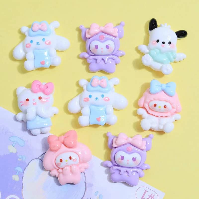 天使San-ri-oデコパーツ小Diy12PCS