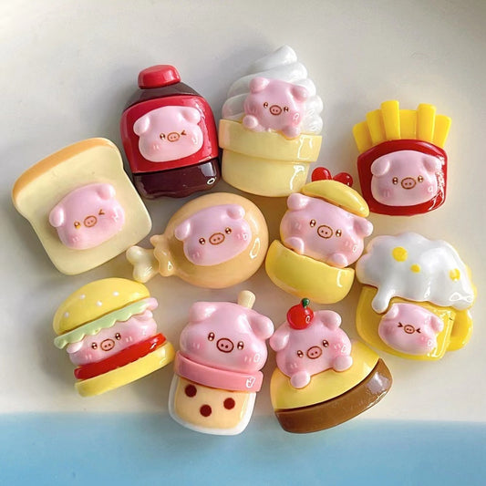 Makanan comel babi bahagian deko DIY kecil mungkin babi kecil 10pcs