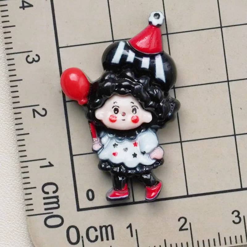 New Year Black and Red Girl Decoration Parts Small Diy 8PCS