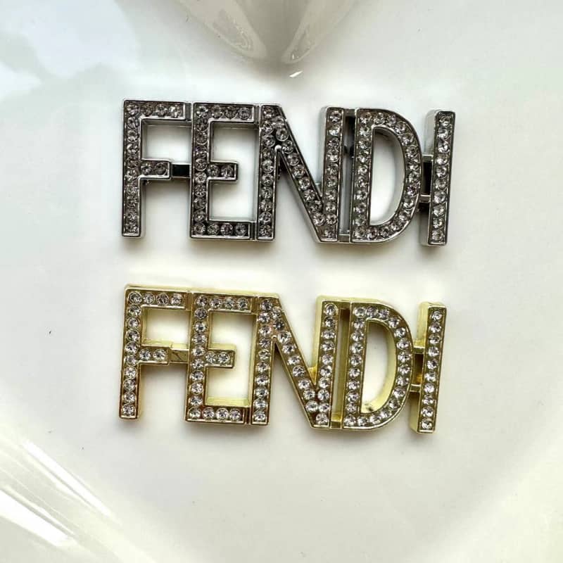 FENDI Diamond Metal Cabochon 40*12MM/Penghantaran Lambat