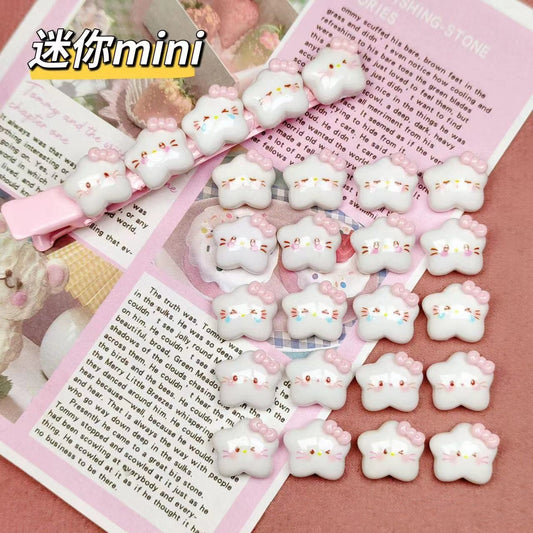 Bahagian deko bentuk bintang muka kucing kecil DIY15PCS