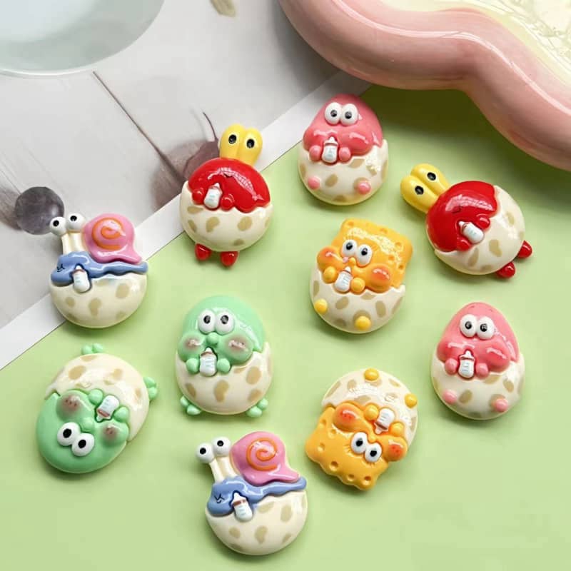 Eggshell Sponge Bob Decoration Parts Small DIY Eggshell Sponge Treasure 10PCS