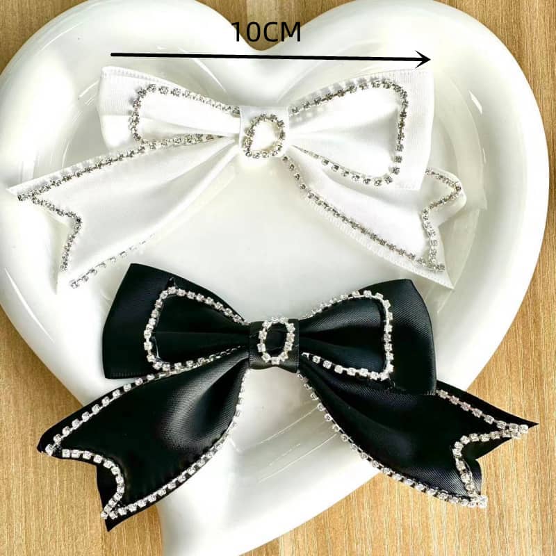 Ribbon patch, black and white material: Tetoron