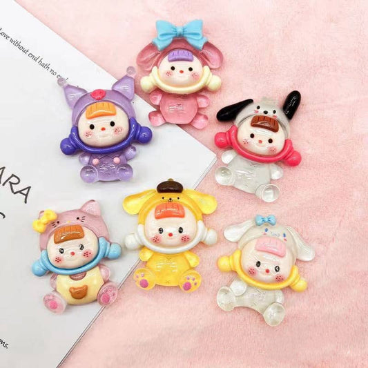 Bercahaya San-ri-o Cosplay Tata Sister Deco Bahagian DIY12PCS Kecil