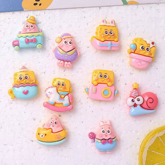 BAYI Spongebob Deco Parts Kecil Diy10PCS Marine Treasure