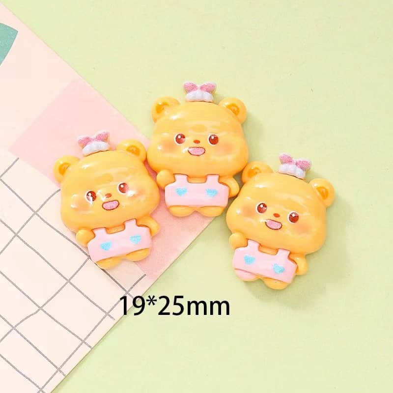 Cute Yellow Bear Deco Parts Small DIY 16PCS