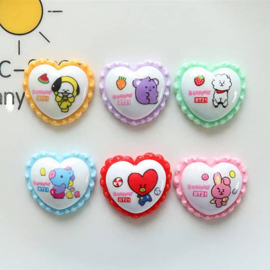 Heart BTS Deco Parts Small Diy 12PCS