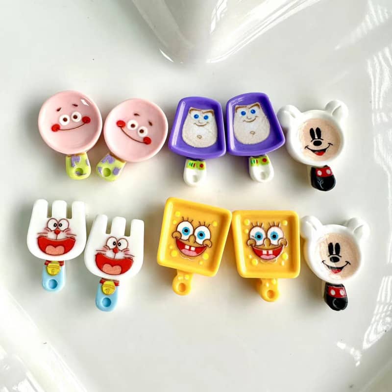 Cute spoon decoration parts small DIY 10PCS