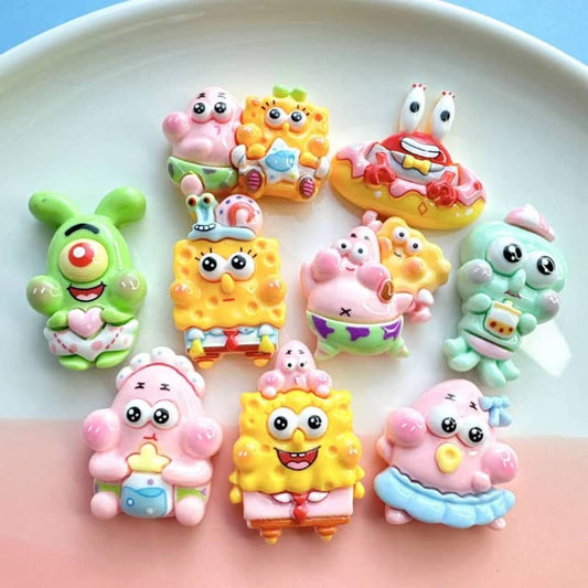 Medium Diy Baby Spongebob Deco Parts Seaweed Treasure 9PCS