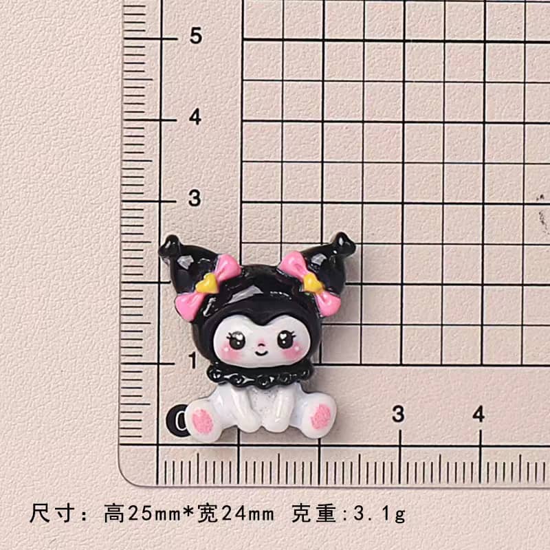 Bahagian Deco Kuromi Hitam DIY10PCS Kecil