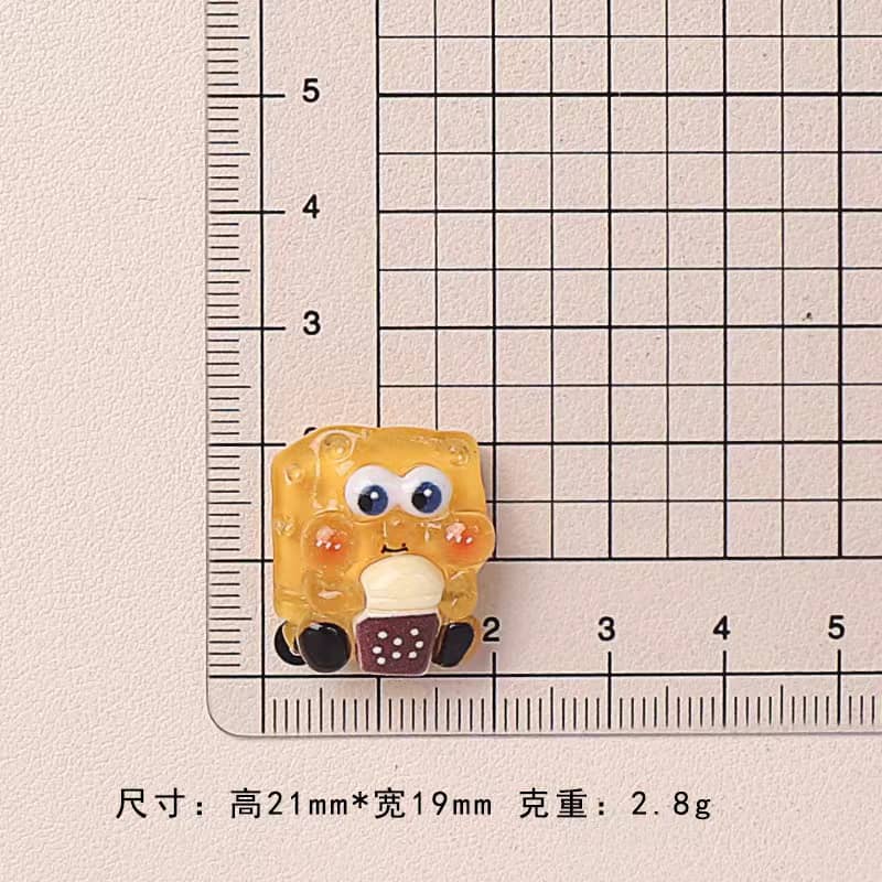 Transparent Sponge Bob Decorative Parts Small DIY 10PCS