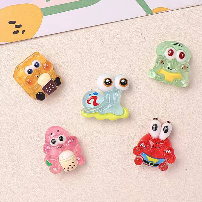 Bahagian Deco Spongebob Lutsinar DIY10PCS Kecil