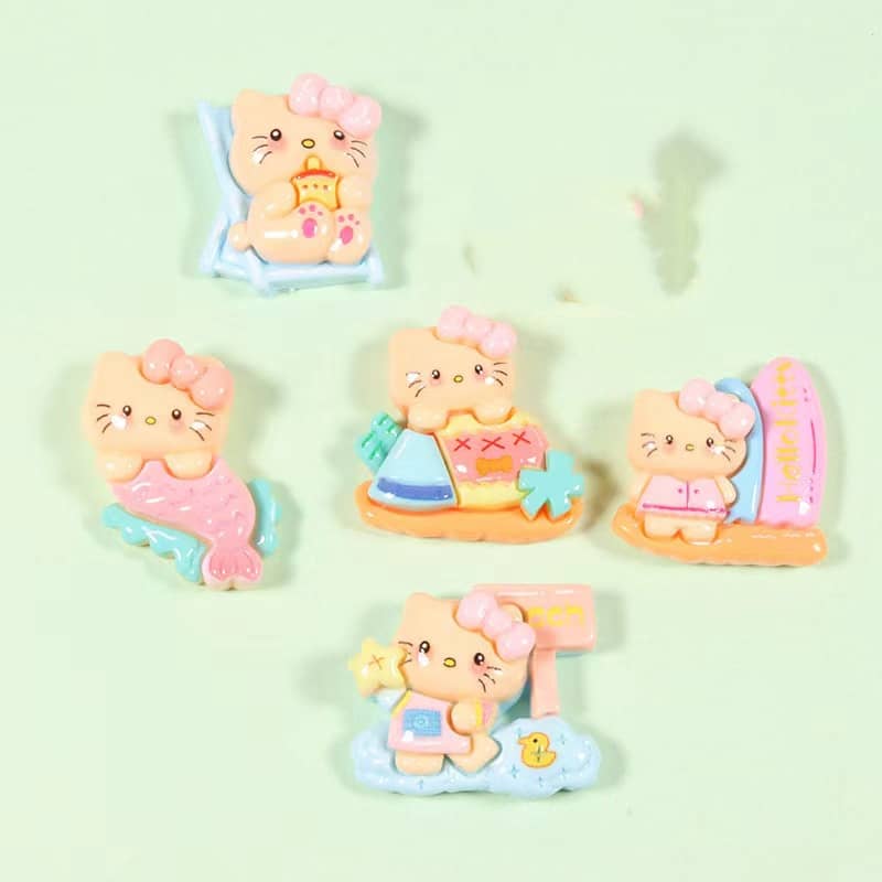 Suntan Kitty Deco Parts 10PCS