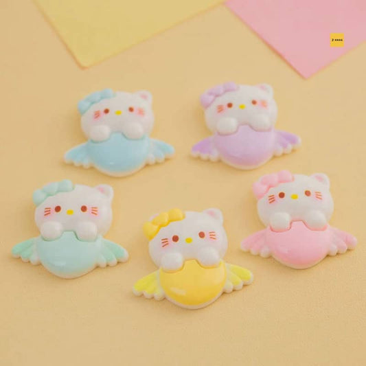 Heart Wings Kitty Deco Parts Small DIY 10PCS