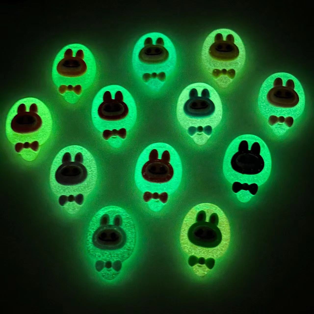 Luminous mirror labubu decoration parts small DIY 20PCS