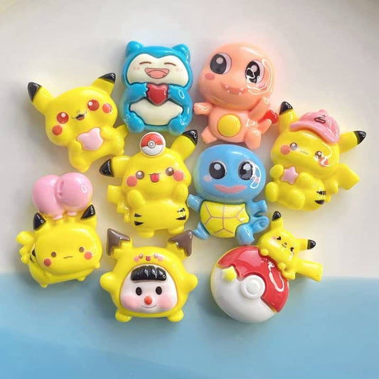 Bahagian deko Pikachu penutup kulit DIY kecil 18pcs