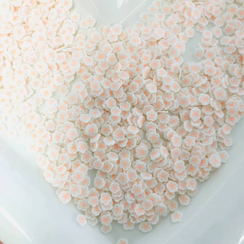 在庫一掃価格 粉色夜光软陶小花