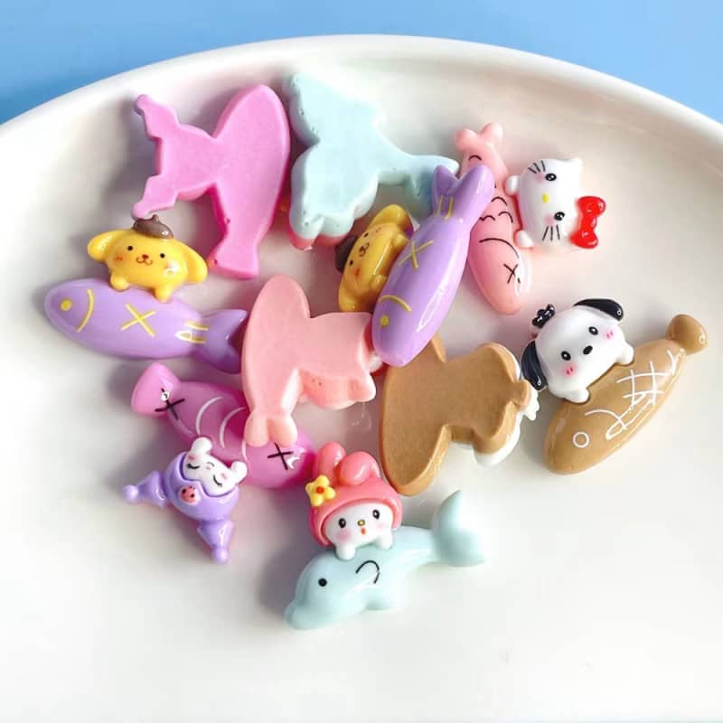 San-ri-o resin decoration parts fish small diy