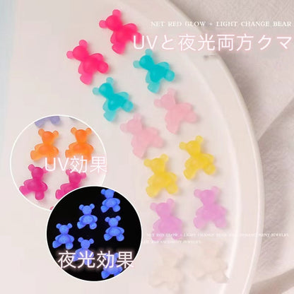 Luminous bear/ice cream/cat claw nail parts decoration